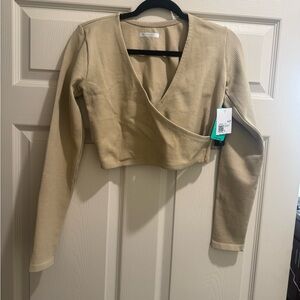 Forever 21 Tan Ribbed Crop Top